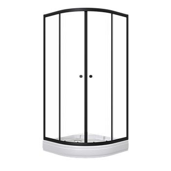 ДО "Альфа-Блэк" 100х100, 1/4 круга, низ. подд. (2 места+сифонD90мм)