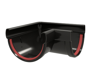 Угол желоба 90 град. 135 унив. ПВХ Grand Line черный (RAL 9005)